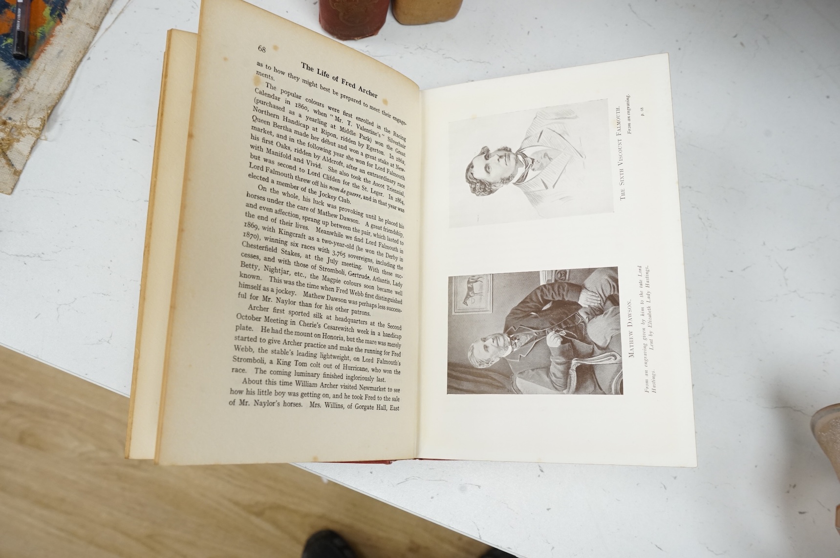 Biegel, Peter - Racing Pictures. coloured pictorial title and num. full-page and other illus.; publisher's leather backed cloth in slipcase, oblong 4to. 1983; Vyner, Robert T. - Notitia Venatica: a treatise on fox-huntin
